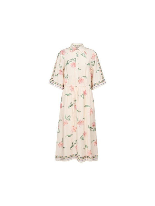 Young Ideas/Henmores - Bunno Big Orchid Dress - 180 Ecru - XS