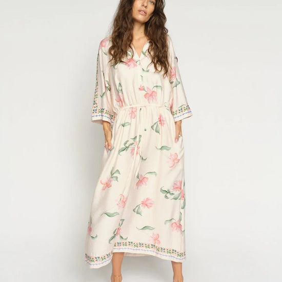Young Ideas/Henmores - Bunno Big Orchid Dress - 180 Ecru - XS