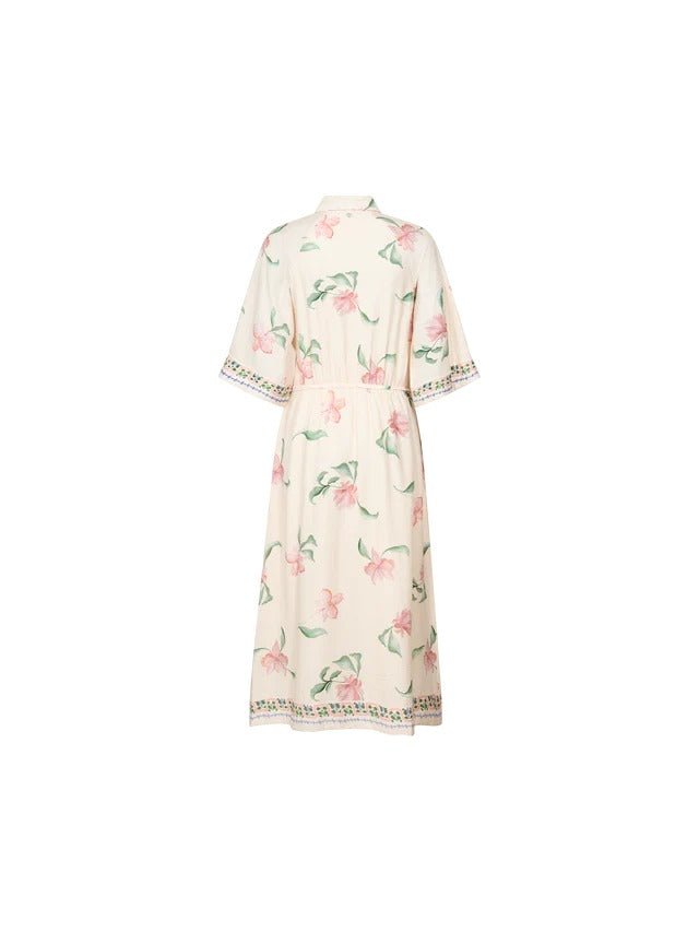 Young Ideas/Henmores - Bunno Big Orchid Dress - 180 Ecru - XS