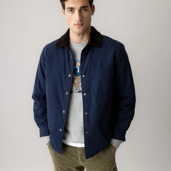 Young Ideas & Henmores -Callum Cord Collar Jacket -468 Salute Navy -M