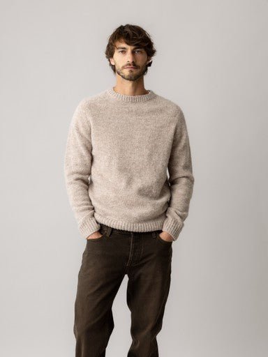 Young Ideas & Henmores -Carlos Crew Neck Knit -876 Oatmeal Melange -M