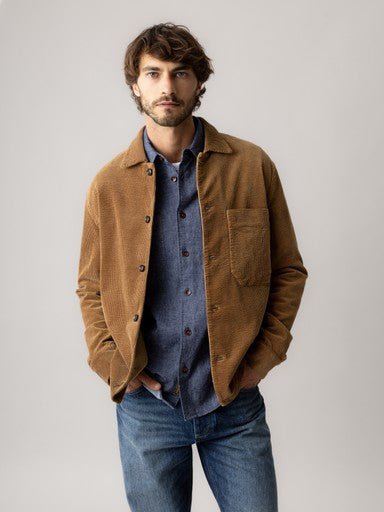 Young Ideas & Henmores -Conley Corduroy Overshirt -697 Toffee -48