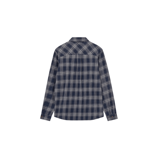 Young Ideas & Henmores -David Bruse Check Overshirt -468 Salute Navy -M