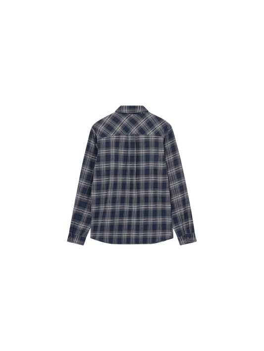 Young Ideas & Henmores -David Bruse Check Overshirt -468 Salute Navy -M