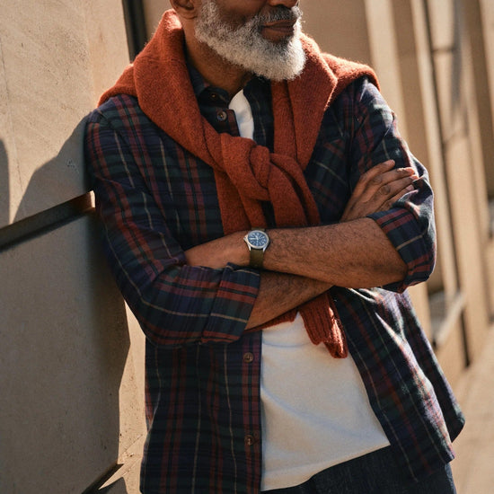 Young Ideas & Henmores -David Hang Tartan Overshirt -276 Burnt Russet -M