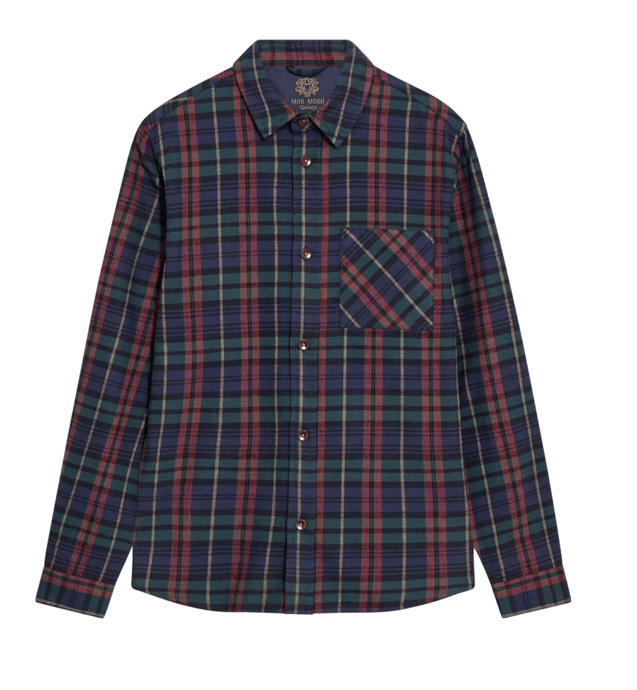 Young Ideas & Henmores -David Hang Tartan Overshirt -276 Burnt Russet -M