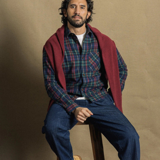 Young Ideas & Henmores -David Hang Tartan Overshirt -276 Burnt Russet -M