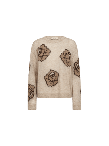 Young Ideas & Henmores -Drea Popli Rose Bud Jumper -733 Doeskin Brown -XS