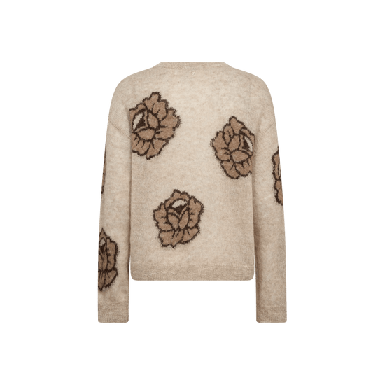 Young Ideas & Henmores -Drea Popli Rose Bud Jumper -733 Doeskin Brown -XS