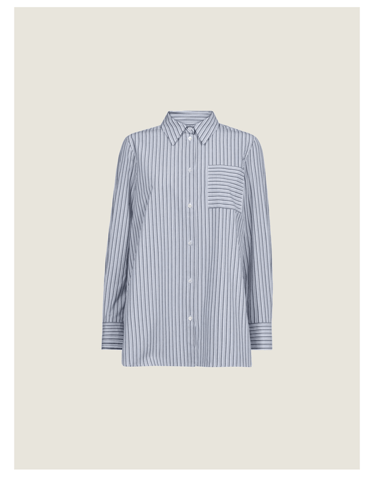 Young Ideas/Henmores - Elinda Slim Stripe Shirt - 835 Brunnera Blue - XS