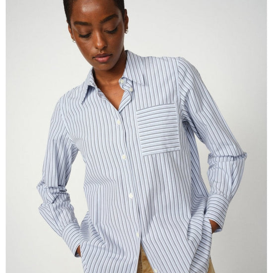 Young Ideas/Henmores - Elinda Slim Stripe Shirt - 835 Brunnera Blue - XS