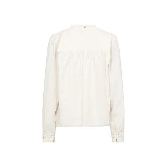 Young Ideas/Henmores - Evanda Embroidered Placket Blouse - 180 Ecru - XS