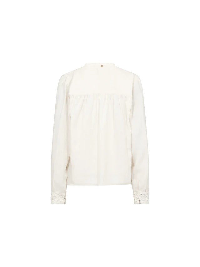 Young Ideas/Henmores - Evanda Embroidered Placket Blouse - 180 Ecru - XS