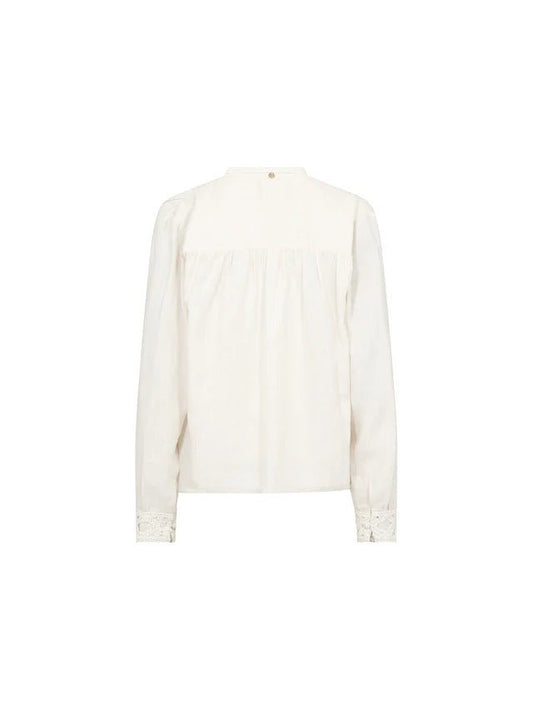 Young Ideas/Henmores - Evanda Embroidered Placket Blouse - 180 Ecru - XS