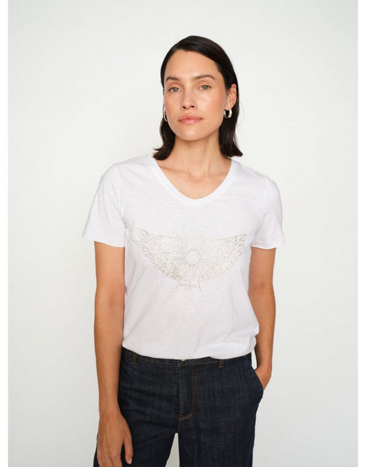 Young Ideas/Henmores - Gethi O - SS Glam T-Shirt - 101 White - XS