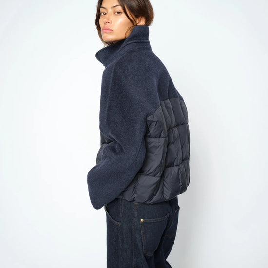 Young Ideas & Henmores -Harriet Loisa Knit Padded Jacket -468 Salute Navy -XS