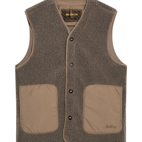 Young Ideas & Henmores -Harry Fleece Gilet -773 Dusty Olive -M