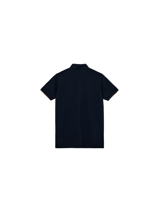 Young Ideas & Henmores -Harvey Short Sleeve Polo -466 Salute Navy Melange -M