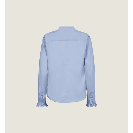 Young Ideas/Henmores - Hassie Pleated Cuff V Neck Shirt - 835 Brunnera Blue - XS