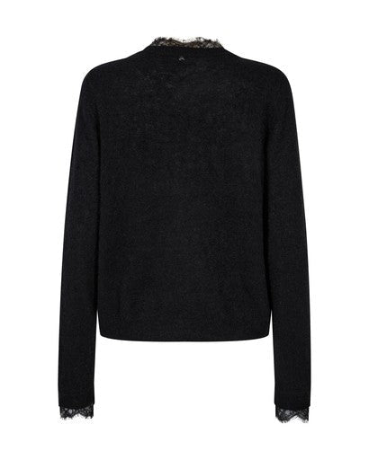 Young Ideas & Henmores -Helmi Lace Knit Cardigan -801 Black -M