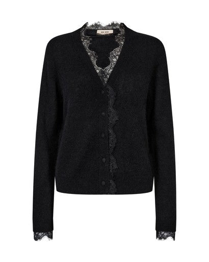 Young Ideas & Henmores -Helmi Lace Knit Cardigan -801 Black -M