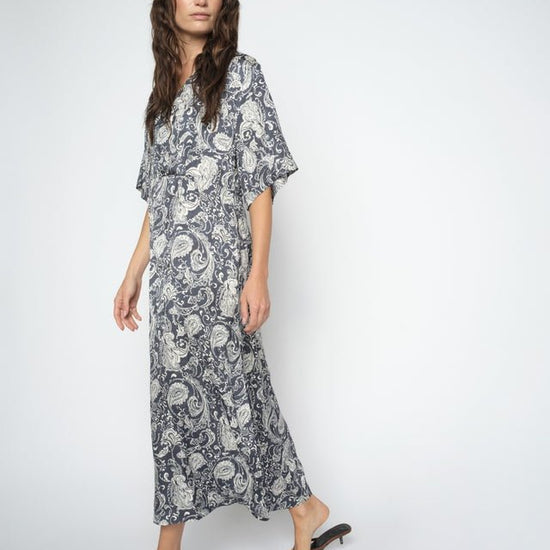 Young Ideas & Henmores -Hosh Winding Paisley Dress -191 India Ink -XS