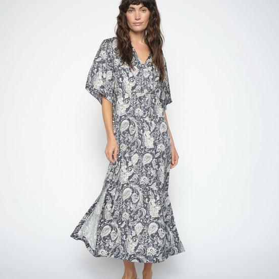 Young Ideas & Henmores -Hosh Winding Paisley Dress -191 India Ink -XS
