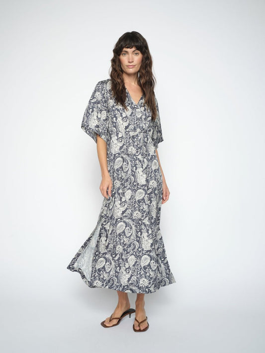 Young Ideas & Henmores -Hosh Winding Paisley Dress -191 India Ink -XS