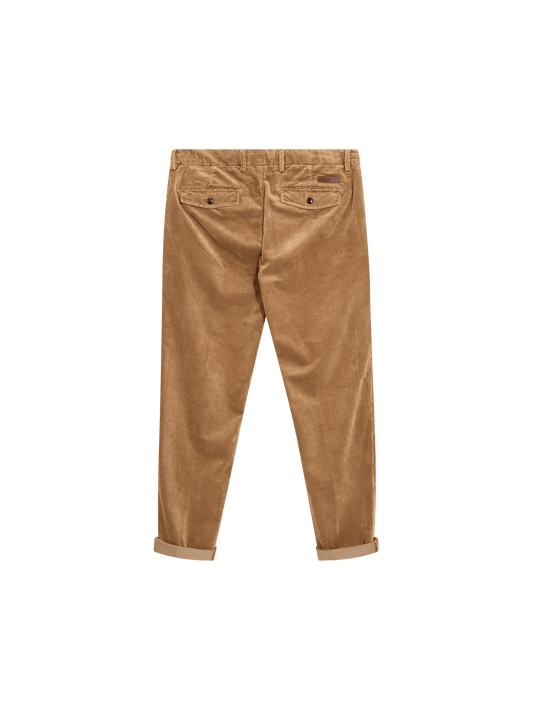 Young Ideas & Henmores -Hunt Corduroy Trouser -697 Toffee -32