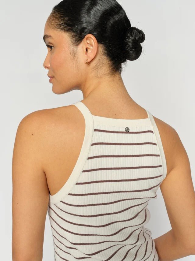 Young Ideas/Henmores - Imanja Caliz Stripe Knitted Vest - 165 Coffee Quartz - XS