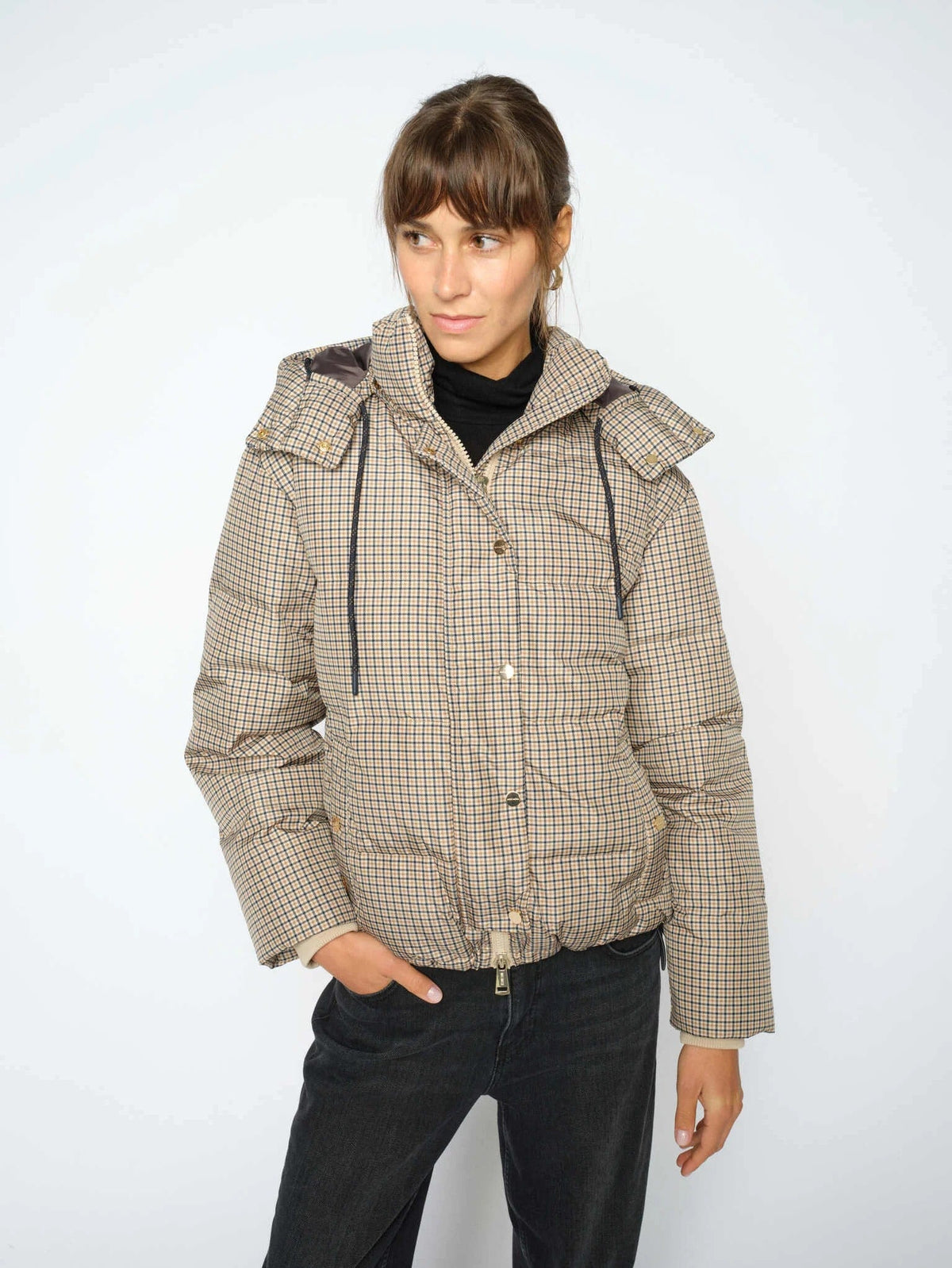 Young Ideas & Henmores -Jilly Miras Down Jacket -733 Doeskin Brown -XS