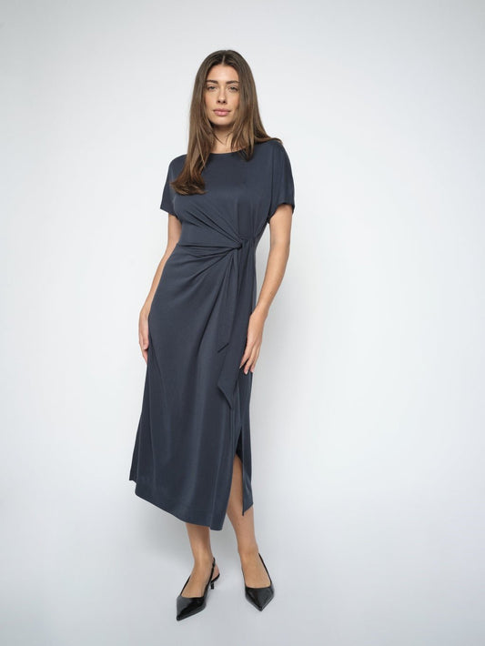Young Ideas & Henmores -Juliette Knot Detail Midi Dress -191 India Ink -XS
