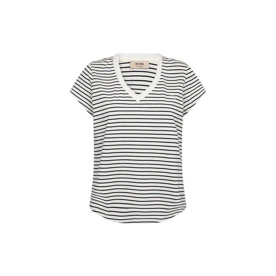 Young Ideas/Henmores - Kala Stripe V Neck T-Shirt - 468 Salute Navy - XS