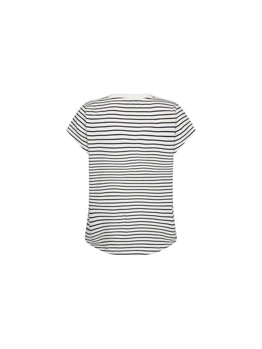 Young Ideas/Henmores - Kala Stripe V Neck T-Shirt - 468 Salute Navy - XS
