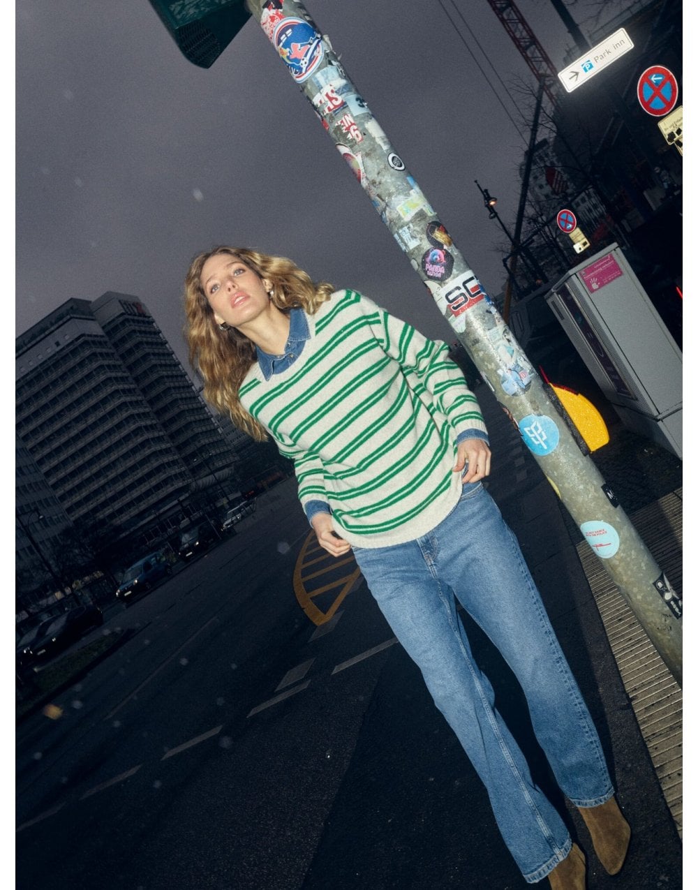 Young Ideas/Henmores - Khai Two Stripe Crew Neck Jumper - 838 Amazon Green - XS