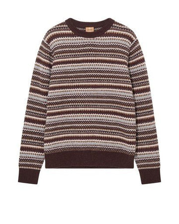 Young Ideas & Henmores -Laporte Pence Crew Neck Knit -769 Chocolate Brown -M