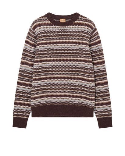 Young Ideas & Henmores -Laporte Pence Crew Neck Knit -769 Chocolate Brown -M