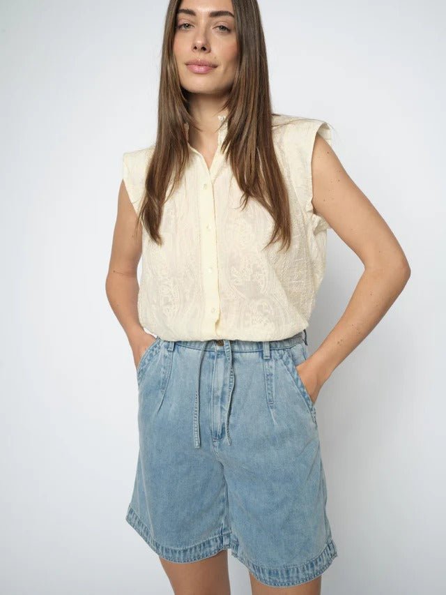 Young Ideas & Henmores - Leli Tie Up Denim Shorts - 406 Light Blue - 25