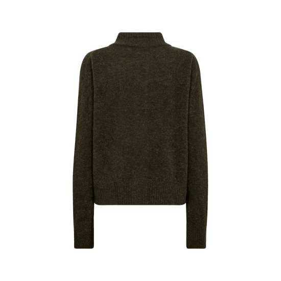 Young Ideas & Henmores -Mape High Neck Knit Cardigan -565 Rosin Moss -XS
