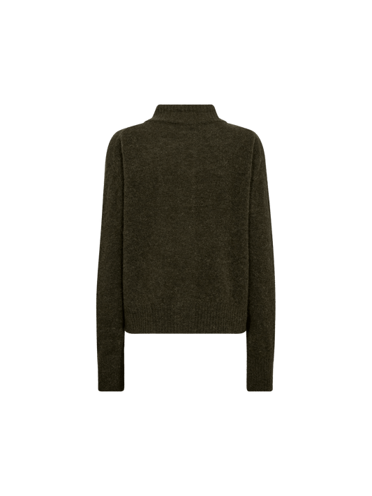 Young Ideas & Henmores -Mape High Neck Knit Cardigan -565 Rosin Moss -XS