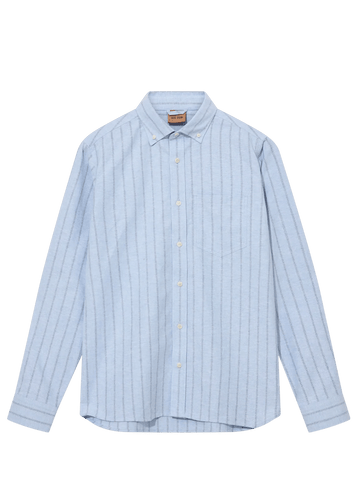 Young Ideas & Henmores -Marco Brush Stripe Shirt -406 Light Blue -M