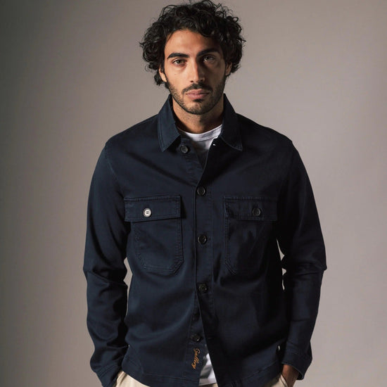 Young Ideas & Henmores -Matteo Soft Overshirt -469 Navy -M