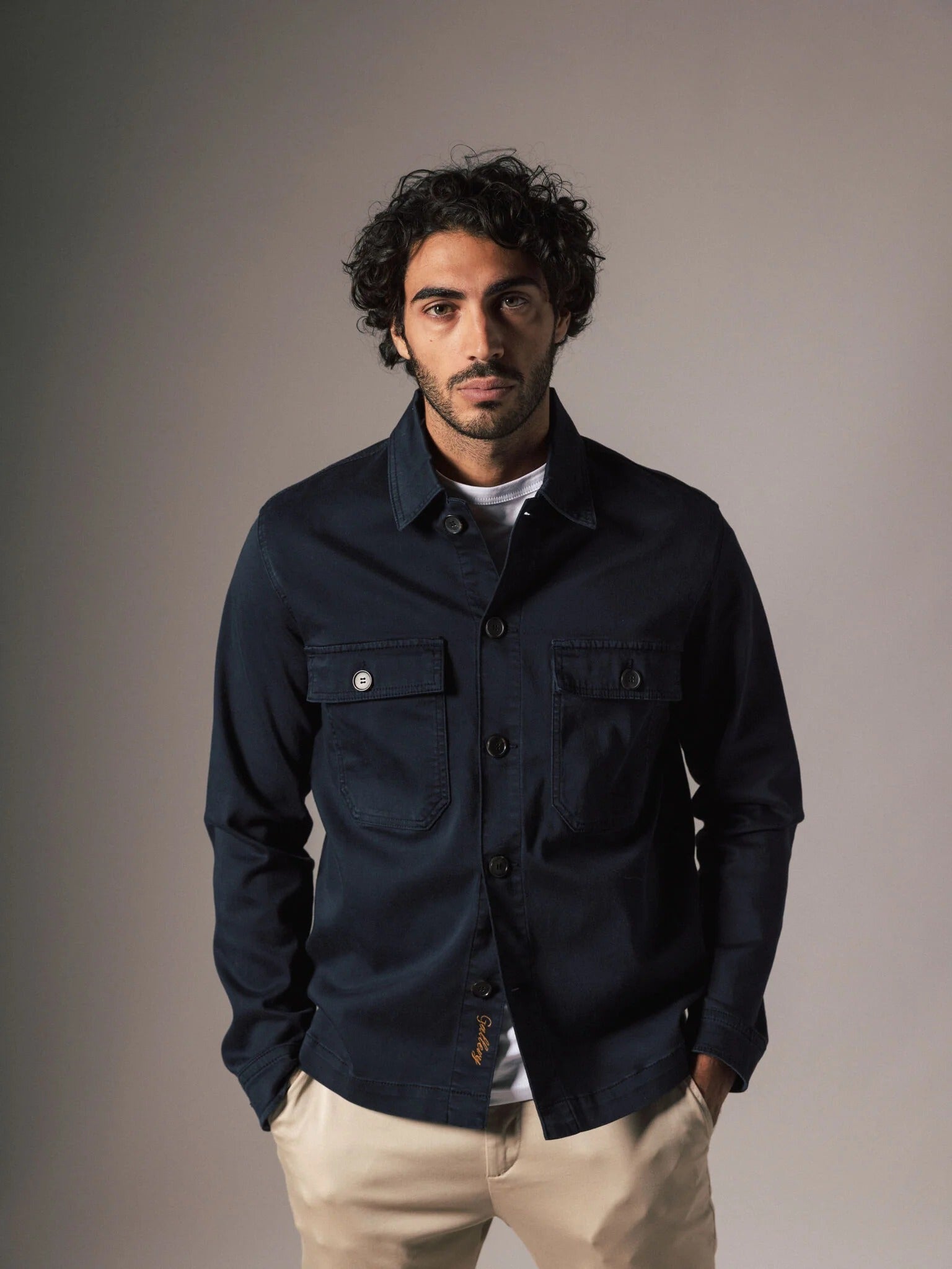Young Ideas & Henmores -Matteo Soft Overshirt -469 Navy -M