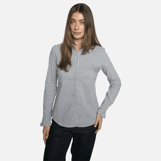 Young Ideas & Henmores -Mattie Flip Stripe Shirt -191 India Ink -XS