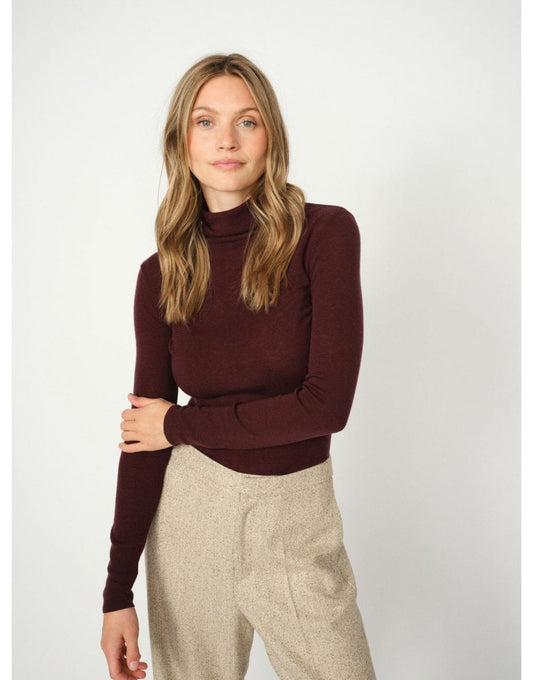 Young Ideas/Henmores - MMBouch Rollneck Knit - 159 Burgundy Fudge - XS