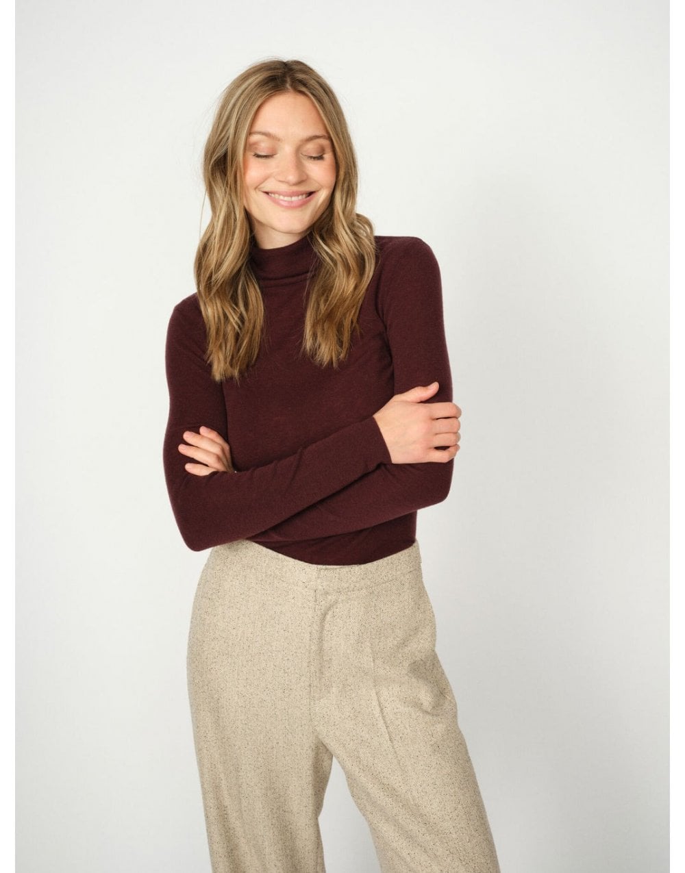 Young Ideas/Henmores - MMBouch Rollneck Knit - 159 Burgundy Fudge - XS