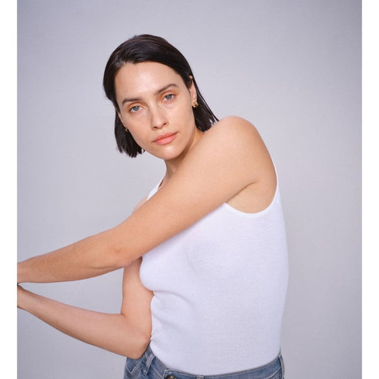 Young Ideas/Henmores - MMElaine Seamless Silk Tank Top - 101 White - M/L