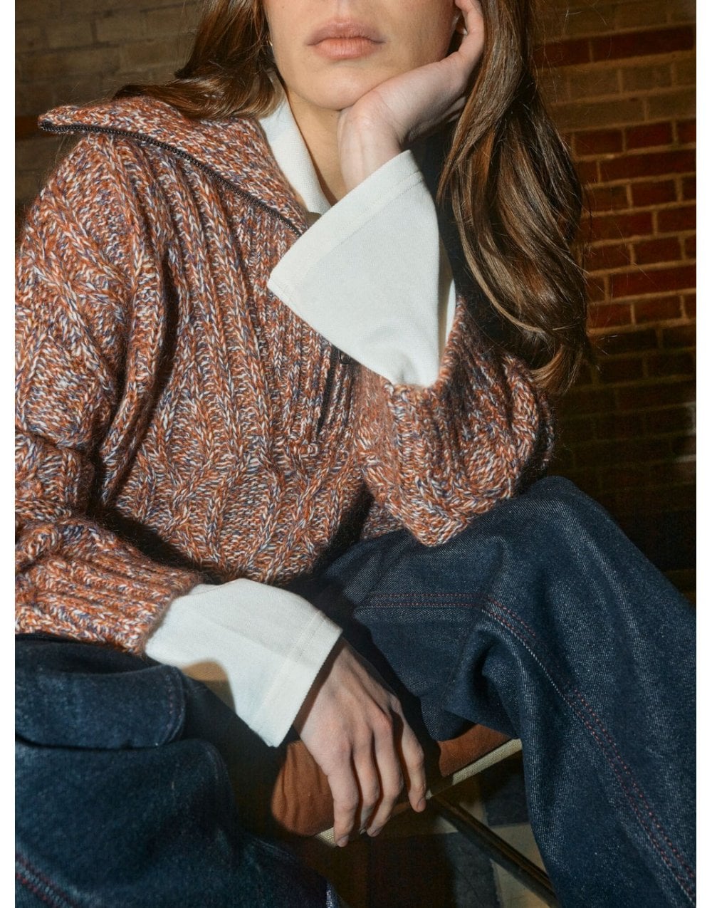 Young Ideas/Henmores - MMKelsey Highneck Knit - 159 Burgundy Melange - XS