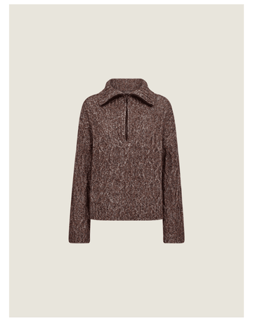 Young Ideas/Henmores - MMKelsey Highneck Knit - 159 Burgundy Melange - XS