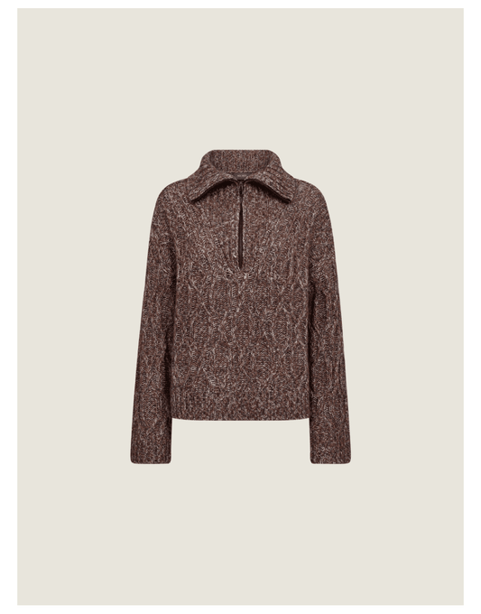 Young Ideas/Henmores - MMKelsey Highneck Knit - 159 Burgundy Melange - XS